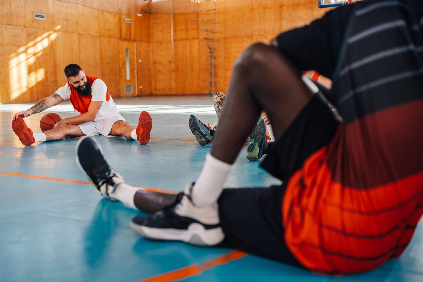 Close-up of a basketball shoe fitted with custom performance insoles for improved stability
