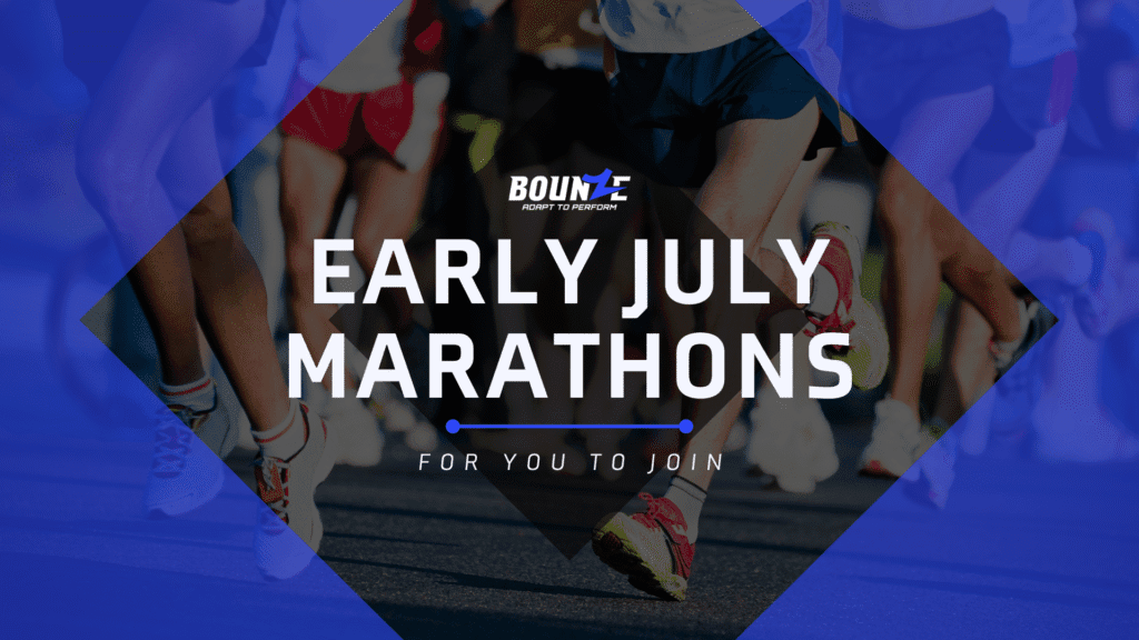 Featured image with marathon runners in background for presenting the early July list of marathons in the Philippines
