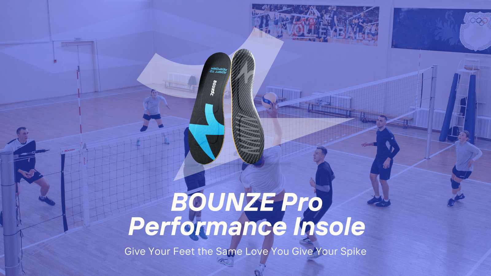 Volleyball players with bounze insoles for performance and foot support during sports